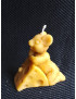 C288  Kneeling Mouse & Cheese Beeswax Candle - Whimsical 7cm Decor