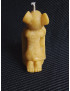 C288  Kneeling Mouse & Cheese Beeswax Candle - Whimsical 7cm Decor
