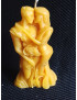 C292 Kissing Couple Beeswax Candle – Floral Romance 10cm Sculpture