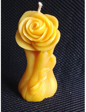 C294 Hands Holding Rose Beeswax Candle – 9.5cm Floral Symbol of Love