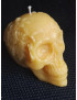 C301 Beeswax Candle – Skull with Leaves – 140g, 7cm