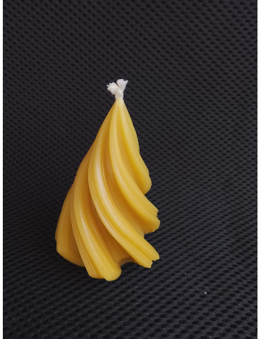 C313 – Twisted Cone Beeswax Candle, 50g, 8.5cm