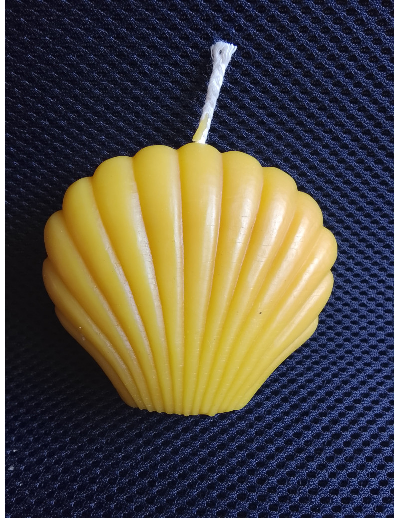 C243 – Seashell Beeswax Candle, 100g, 7cm