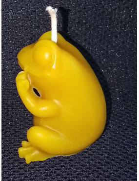 C339 Frog with Gesture Beeswax Candle