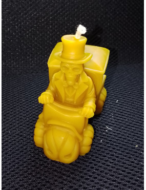 C353 Skeleton in Hat Beeswax Candle
