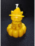 C354 Cat in Hat on Pumpkin Beeswax Candle