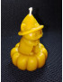 C354 Cat in Hat on Pumpkin Beeswax Candle