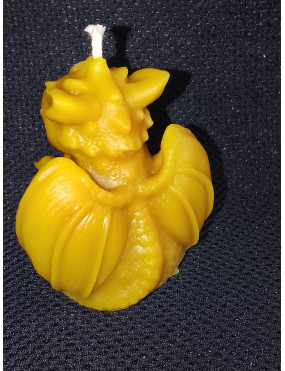 C356 Sitting Dragon Reading a Book Beeswax Candle