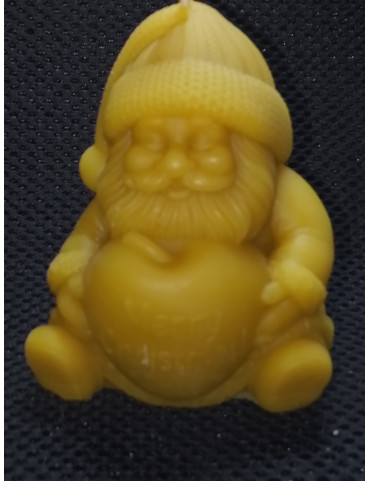 C368 Beeswax Santa with Heart Candle
