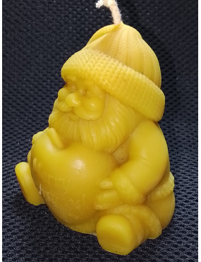C368 Beeswax Santa with Heart Candle