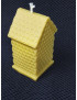 C371 Beehive Candle with Slanted Roof and Bee Symbol