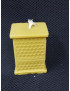 C372 Beehive Candle with Flat Roof and Bee Symbol
