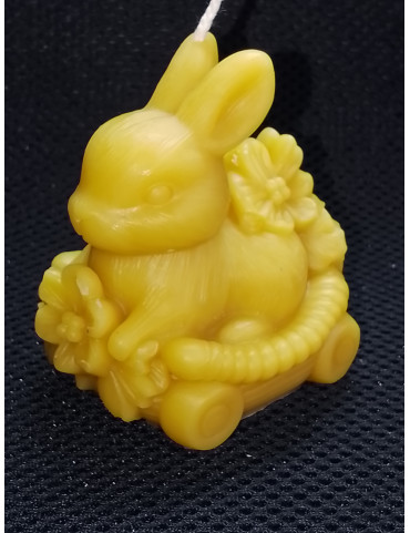 C391 Rabbit on Flower Cart Candle