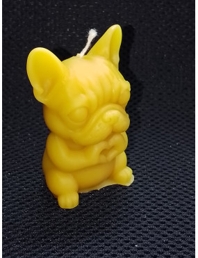 C393 French Bulldog with Heart Candle