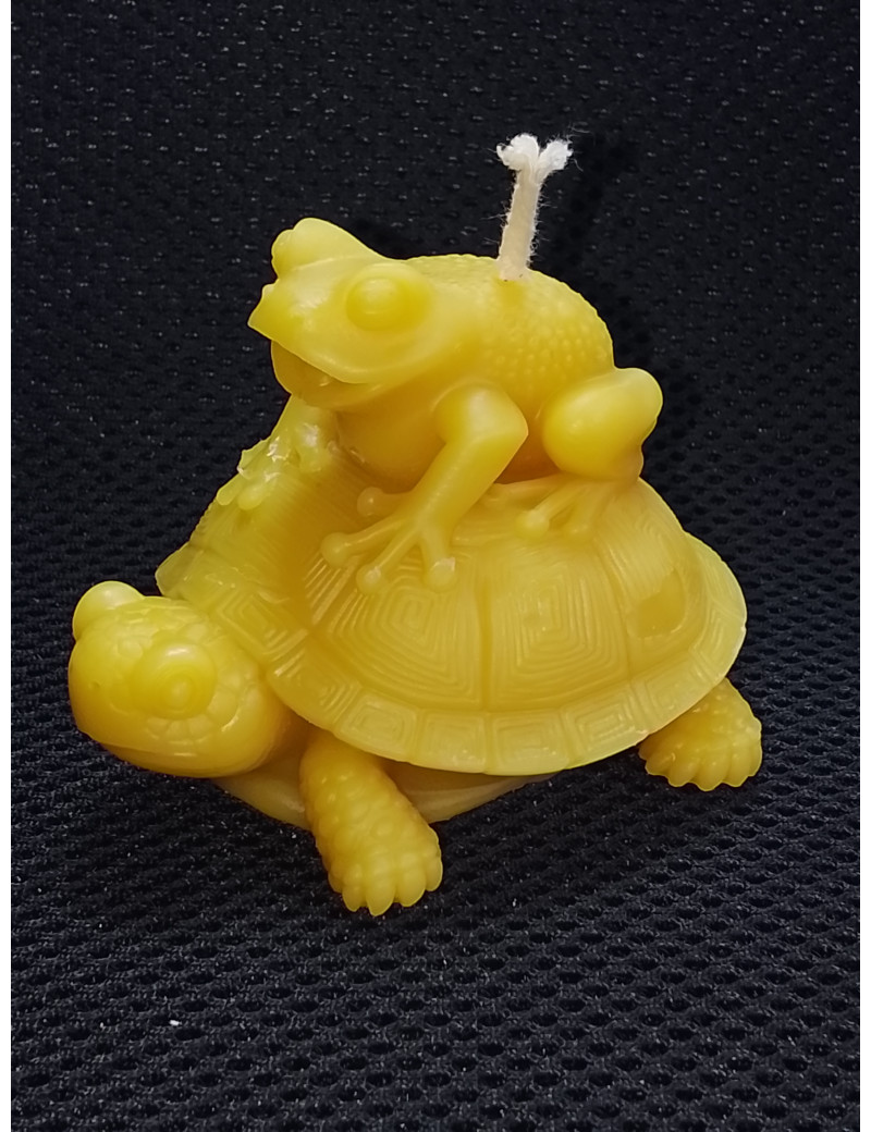 C397 Turtle with Frog on Shell Candle