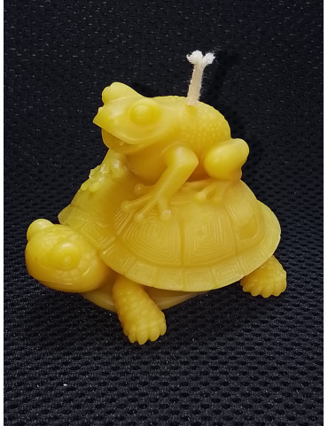 C397 Turtle with Frog on Shell Candle