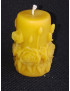 C411 Peony Decorated Straight Beeswax Candle