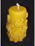 C411 Peony Decorated Straight Beeswax Candle