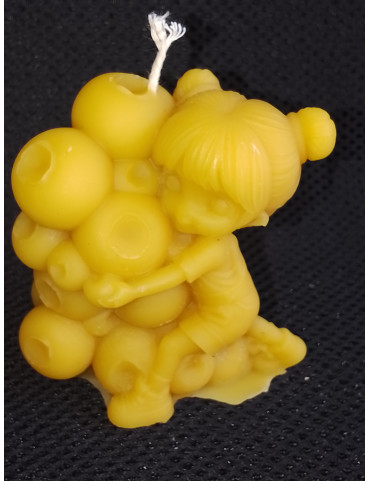 C413 Child with Blueberries Beeswax Candle