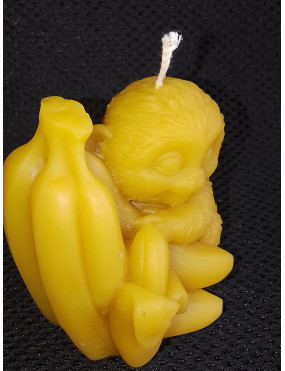 C415 Monkey with Bananas Beeswax Candle