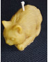 C451 Handmade Beeswax Lying Cat