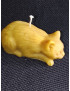 C451 Handmade Beeswax Lying Cat