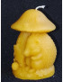 C460 Hedgehog Under Mushroom Beeswax Candle