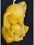 C463 Large Elephant with Baby Elephant Beeswax Candle