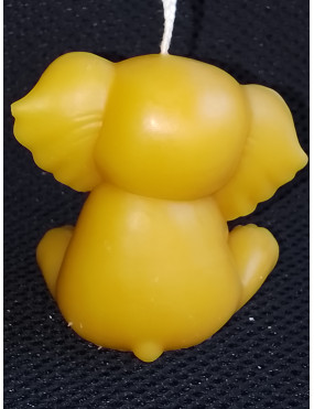 C464 Small Elephant with Baby Elephant Beeswax Candle