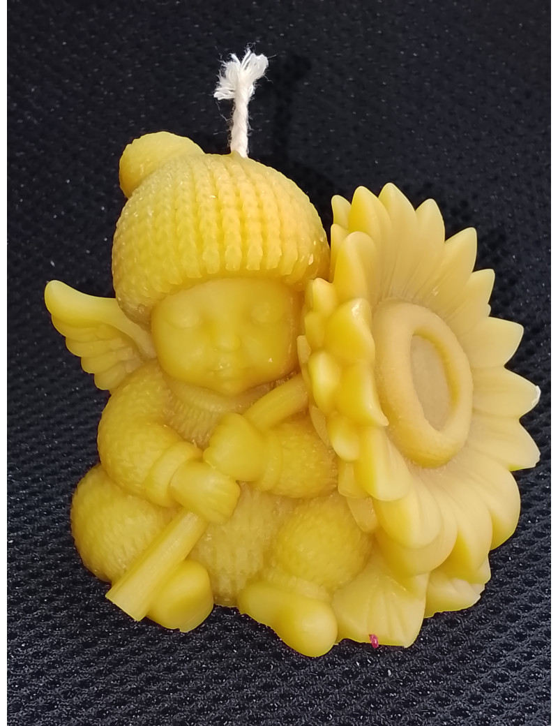 C471 Child in a Hat Holding a Sunflower