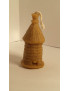 C023  Wax candle- beehive with a straw roof