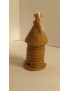 C023  Wax candle- beehive with a straw roof