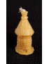 C023  Wax candle- beehive with a straw roof