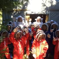 Happy school group – hopefully our future beekeepers of tomorrow!